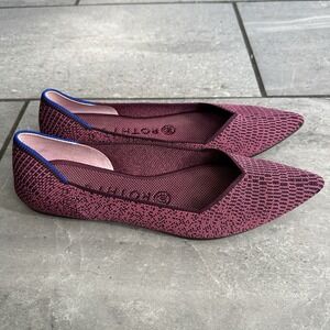 Rothys The Point Fig Python Snake Print Toe Limited Edition Flat Women W 8 Rare